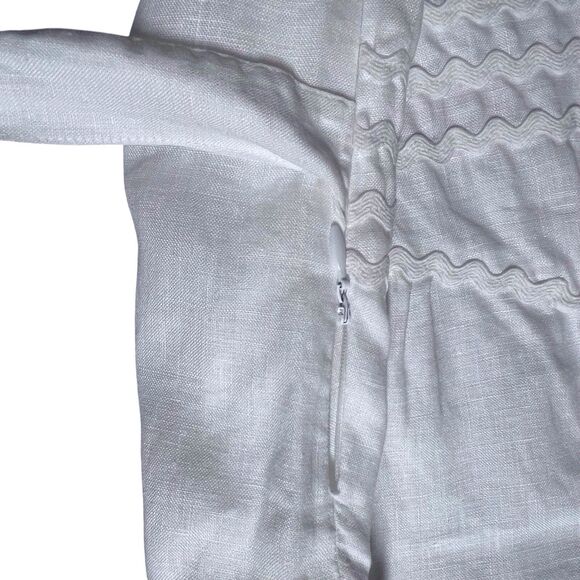 ANNE FONTAINE Charlette Blouse Size 40 6 8 White Linen 3/4 Sleeve Tie Back EUC - Picture 10 of 16